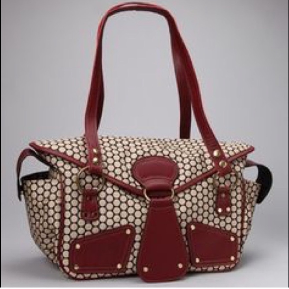 mia bossi maria diaper bag, black cherry, new